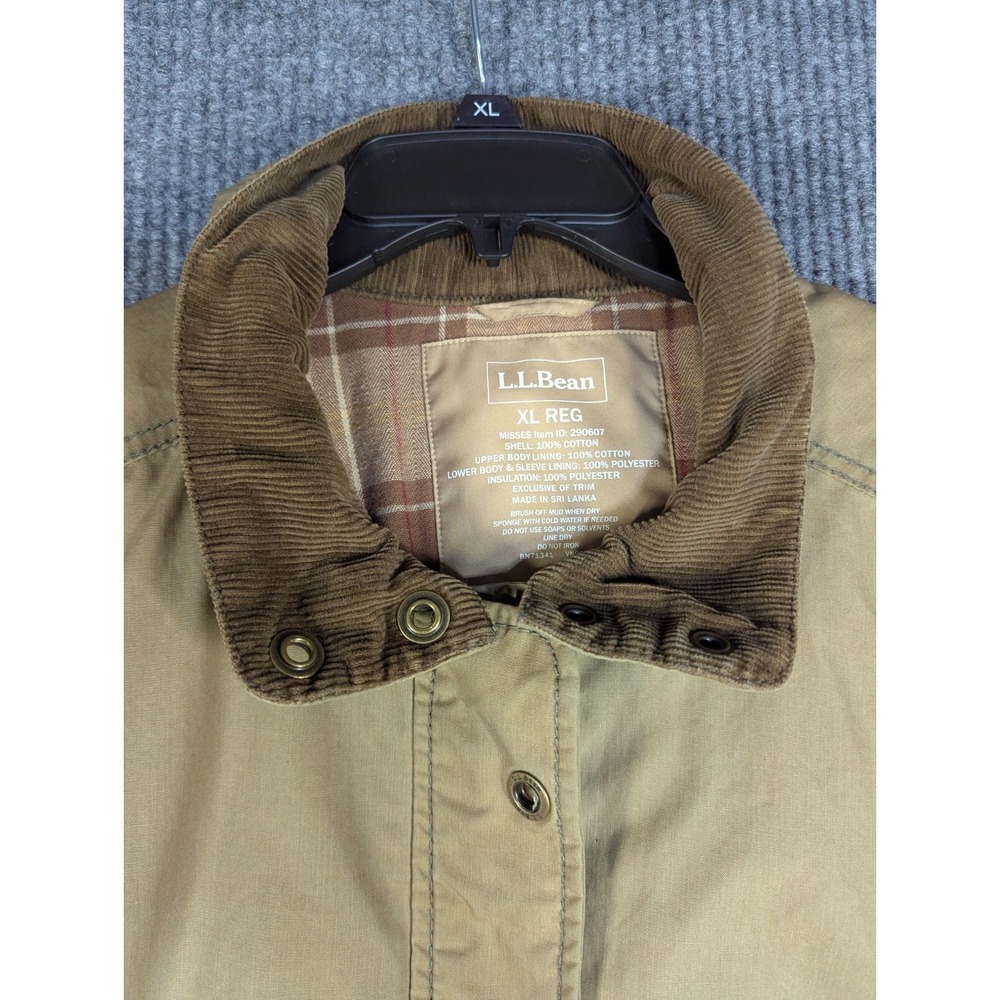 LL Bean x British Millerain Waxed Cotton Field Jacket Women's Size XL Tan Chore - Picture 5 of 8